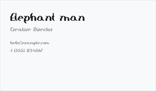 Elephant man Business Card