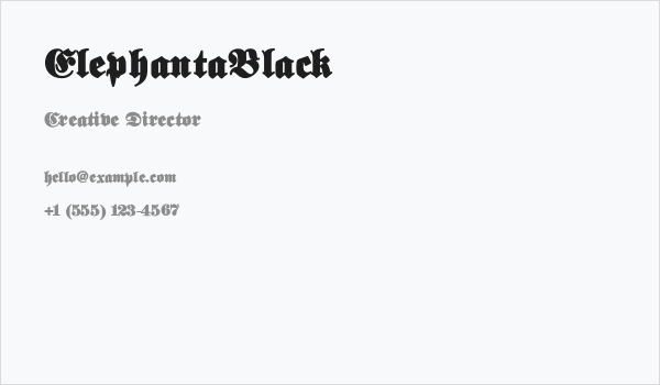 ElephantaBlack Business Card