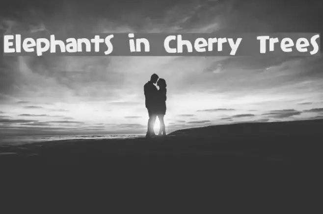 Elephants in Cherry Trees Font examples