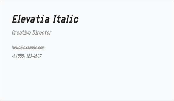 Elevatia Italic Business Card