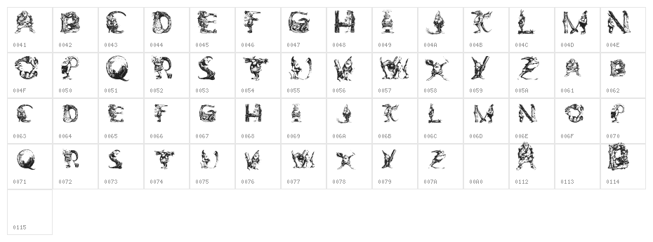 Elfabet  Decorative Character Map