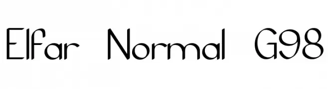 Elfar Normal G98  免费字体下载