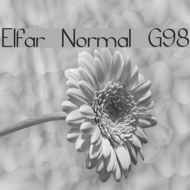 Elfar Normal G98 Font examples