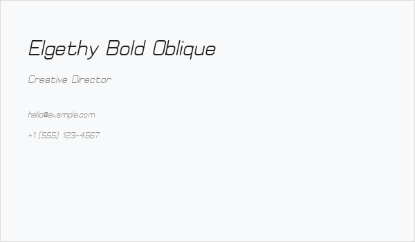 Elgethy Bold Oblique Business Card