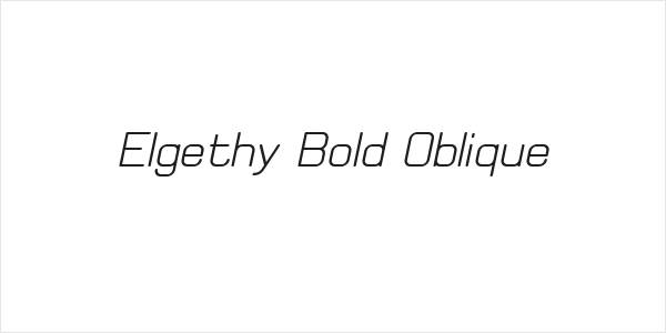 Elgethy Bold Oblique Logo