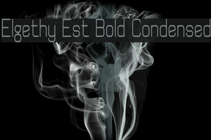 Elgethy Est Bold Condensed Font examples