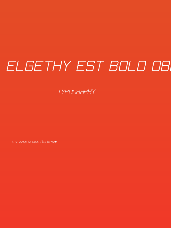Elgethy Est Bold Oblique Poster