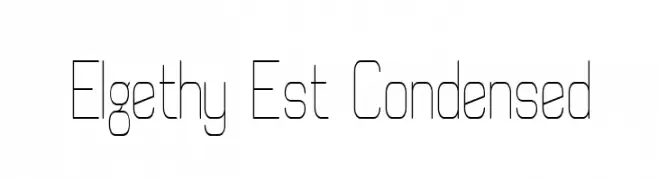 Elgethy Est Condensed  Скачать бесплатные шрифты