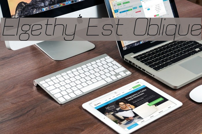 Elgethy Est Oblique Font examples
