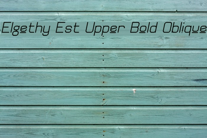 Elgethy Est Upper Bold Oblique Font examples