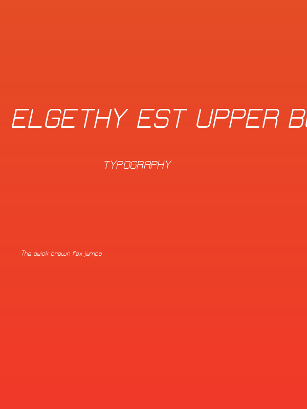 Elgethy Est Upper Bold Oblique Poster