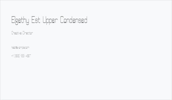 Elgethy Est Upper Condensed Business Card