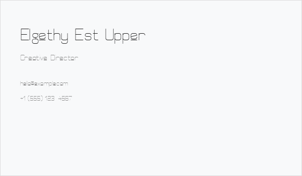 Elgethy Est Upper Business Card