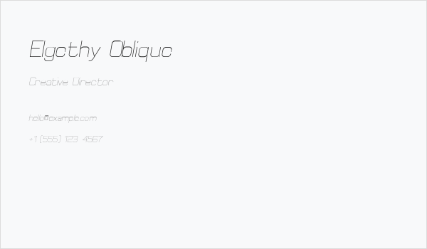 Elgethy Oblique Business Card