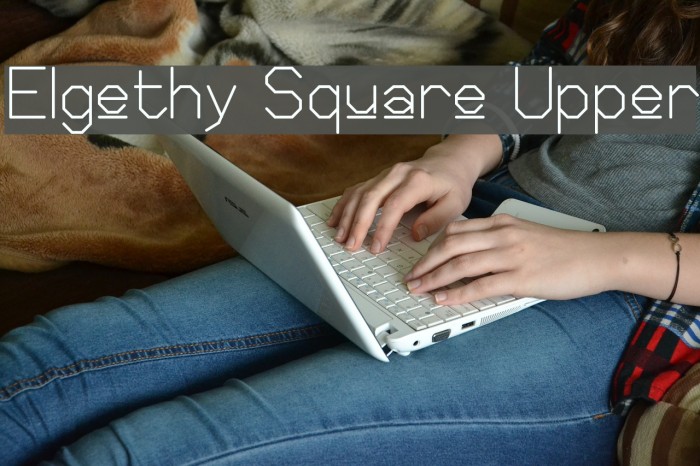 Elgethy Square Upper Font examples