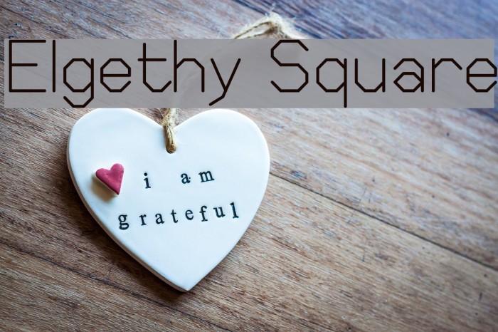 Elgethy Square Font examples