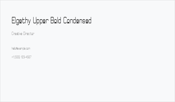 Elgethy Upper Bold Condensed Business Card