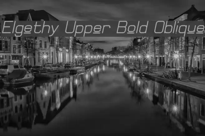 Elgethy Upper Bold Oblique Font examples