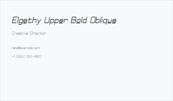 Elgethy Upper Bold Oblique Business Card
