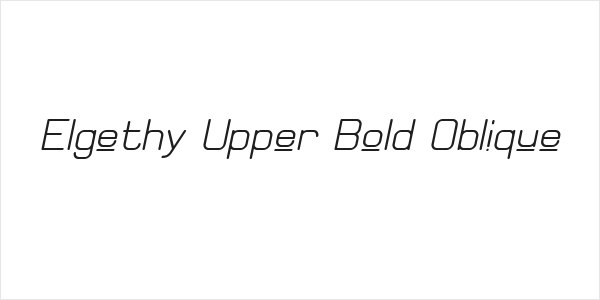 Elgethy Upper Bold Oblique Logo
