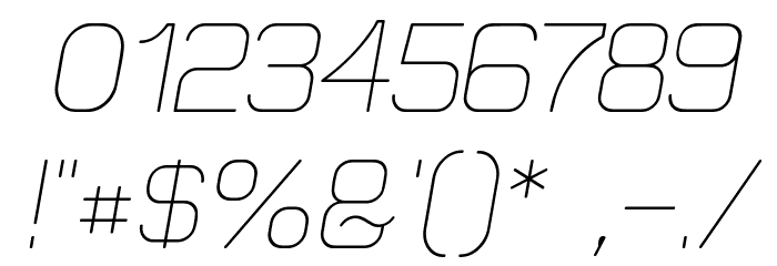 Elgethy Upper Oblique Font OTHER CHARS
