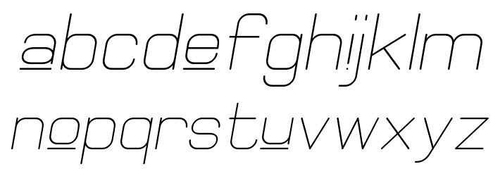 Elgethy Upper Oblique Font LOWERCASE