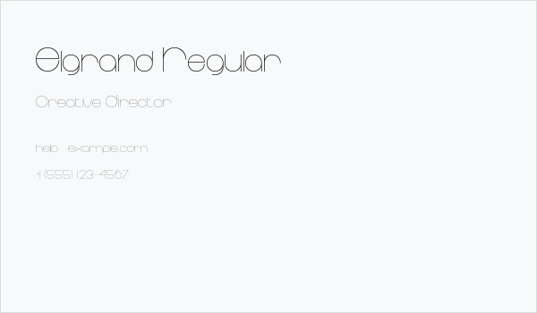 Elgrand Regular Business Card