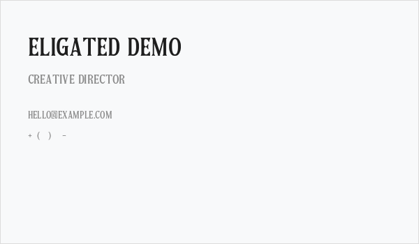 Eligated DEMO Business Card