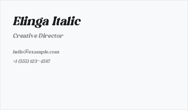 Elinga Italic Business Card