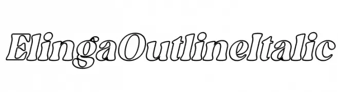 Elinga Outline Italic  フリーフォントのダウンロード