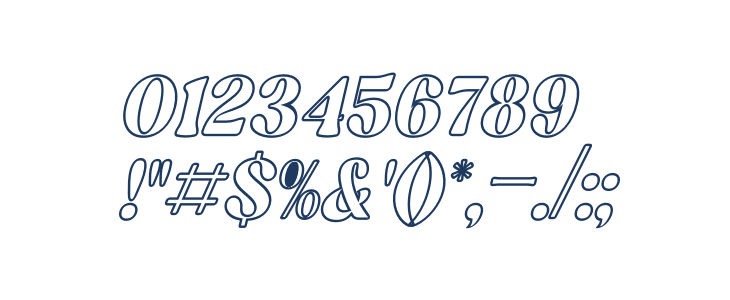 Elinga Outline Italic Other Characters