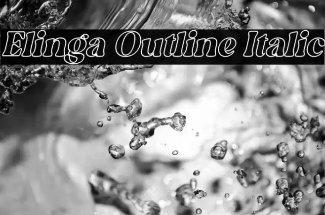 Elinga Outline Italic Font examples