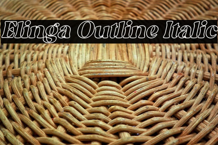 Elinga Outline Italic Example 3