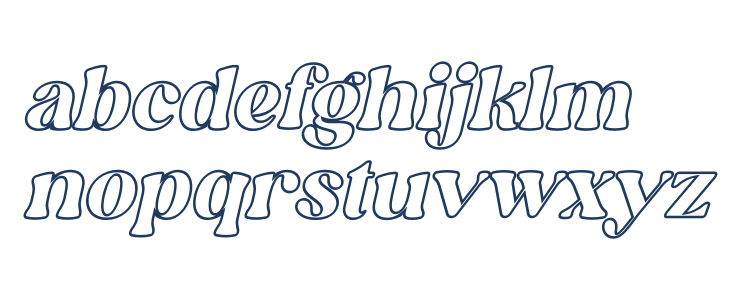 Elinga Outline Italic Lowercase