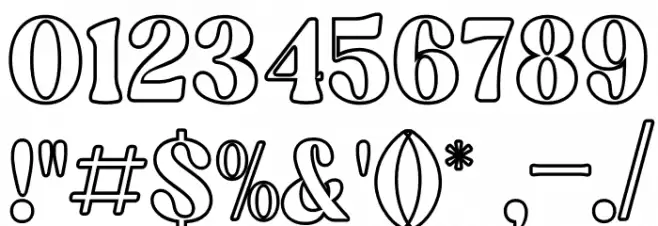 Elinga Outline Font OTHER CHARS