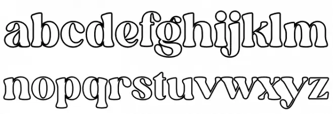Elinga Outline Font LOWERCASE