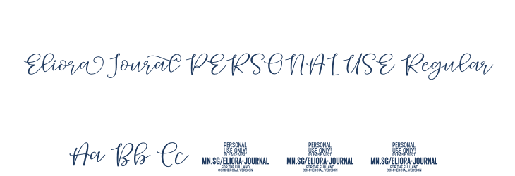 Eliora Journal PERSONAL USE Regular Font Preview