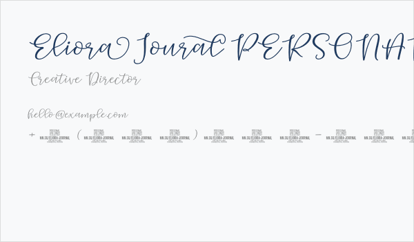 Eliora Journal PERSONAL USE Regular Business Card