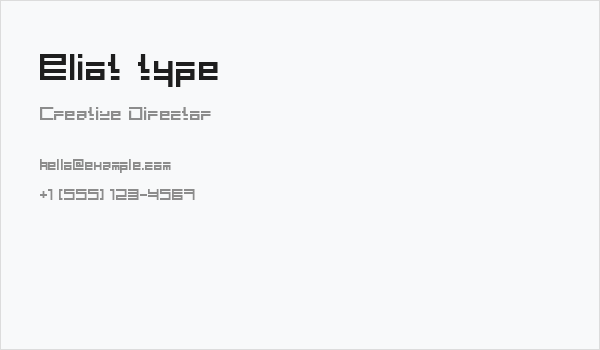 Eliot type Business Card