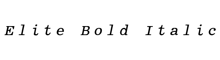 Elite Bold Italic Font
