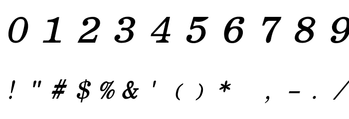 Elite Bold Italic Font OTHER CHARS