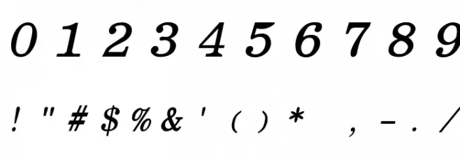 Elite Bold Italic Font OTHER CHARS