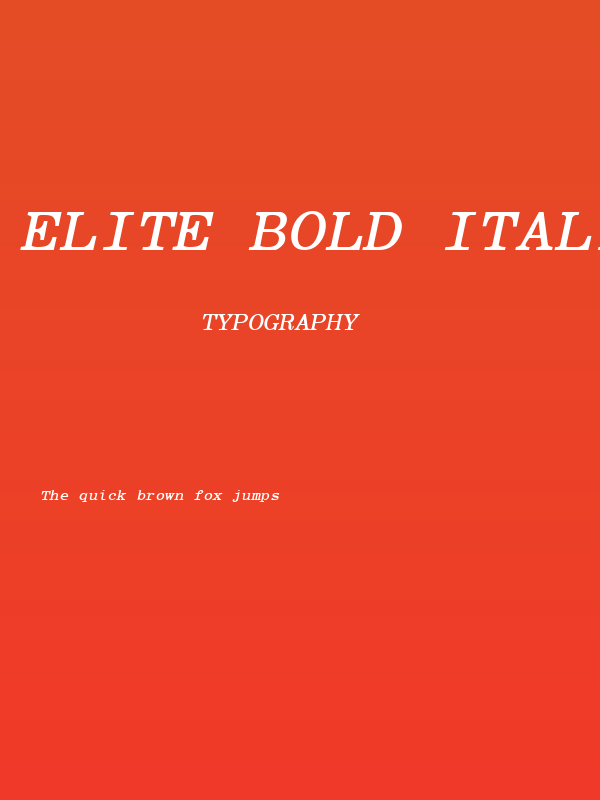 Elite Bold Italic Poster
