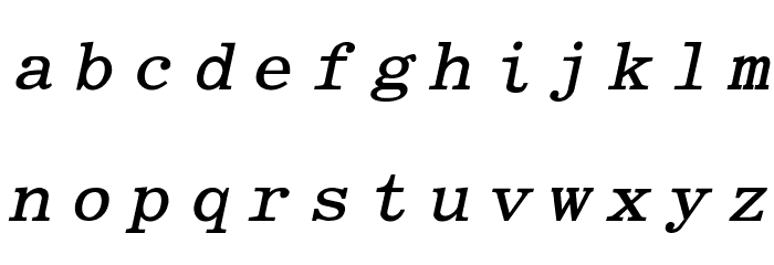 Elite Bold Italic Font LOWERCASE