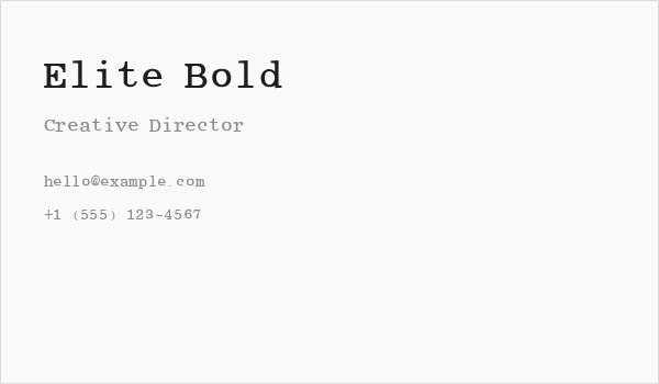 Elite Bold Business Card