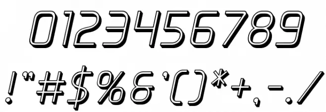 Elite Danger 3D Italic Font OTHER CHARS