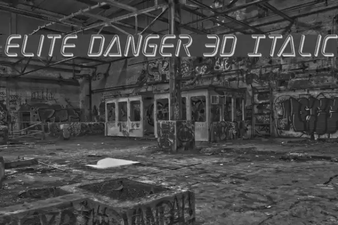 Elite Danger 3D Italic Font examples