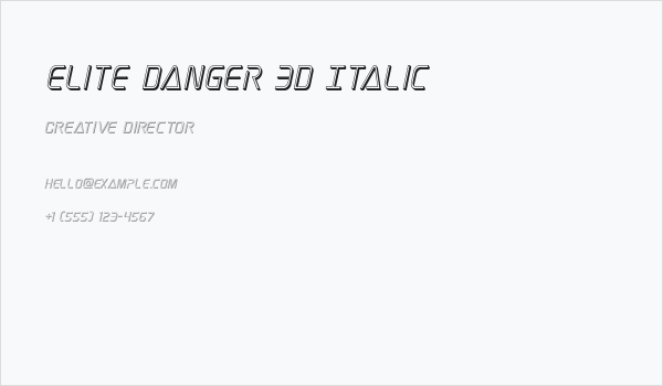 Elite Danger 3D Italic Business Card