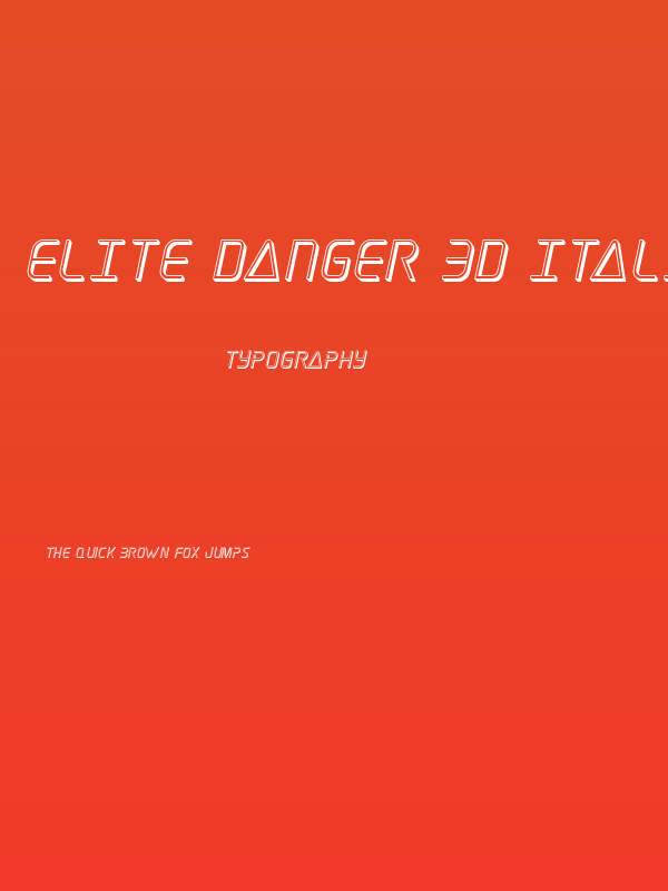 Elite Danger 3D Italic Poster
