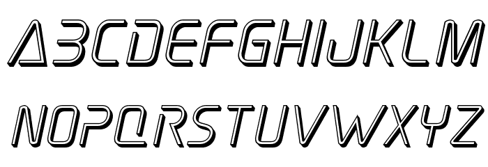 Elite Danger 3D Italic Font LOWERCASE
